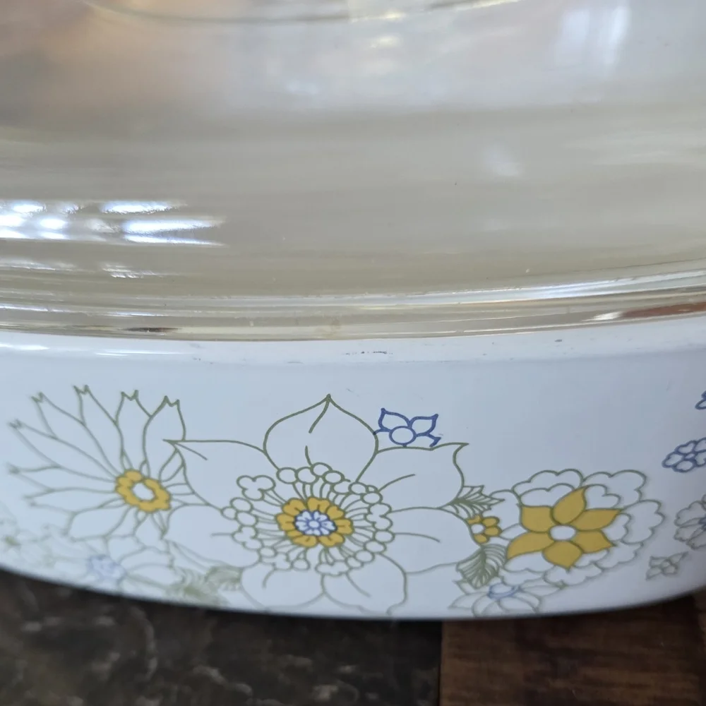 Vintage Corning Ware Floral Bouquet Casserole Dish 2 Liter With Lid A-2-B